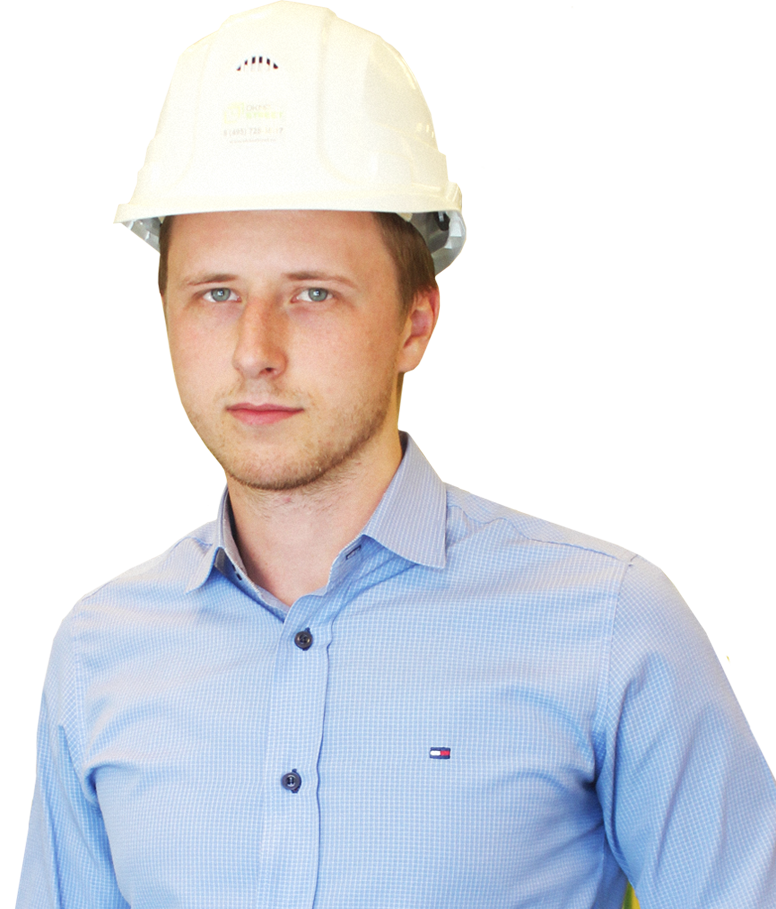 рабочий в строительной каске